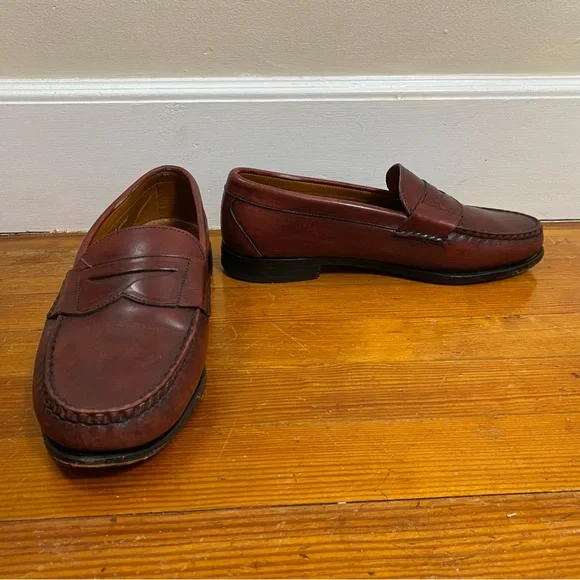 Allen Edmonds men's "Cavanaugh" dress penny loafers maroon/oxblood sz 12 - Picture 2 of 12